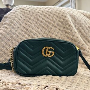 Green Quilted Crossbody Bag